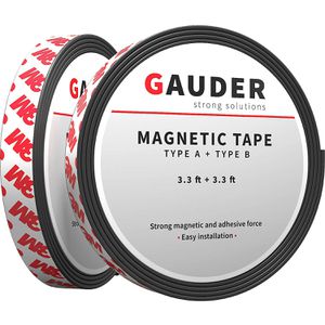 GAUDER Magnetband extra stark Magnetklebeband Magnetstreifen extrem selbstklebend