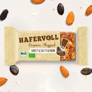 Produktbild für Müsliriegel Hafervoll Organic-Flapjack Sweet&amp;Salty Almond, BIO
