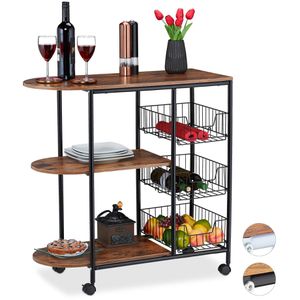 Küchenwagen Relaxdays 10031524, braun / schwarz