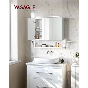 Produktbild für Spiegelschrank Vasagle BBK124W14, weiß