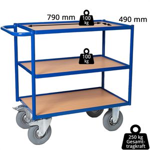 Produktbild für Tischwagen Rollcart 08-7433LB, aus Metall &amp; Holz