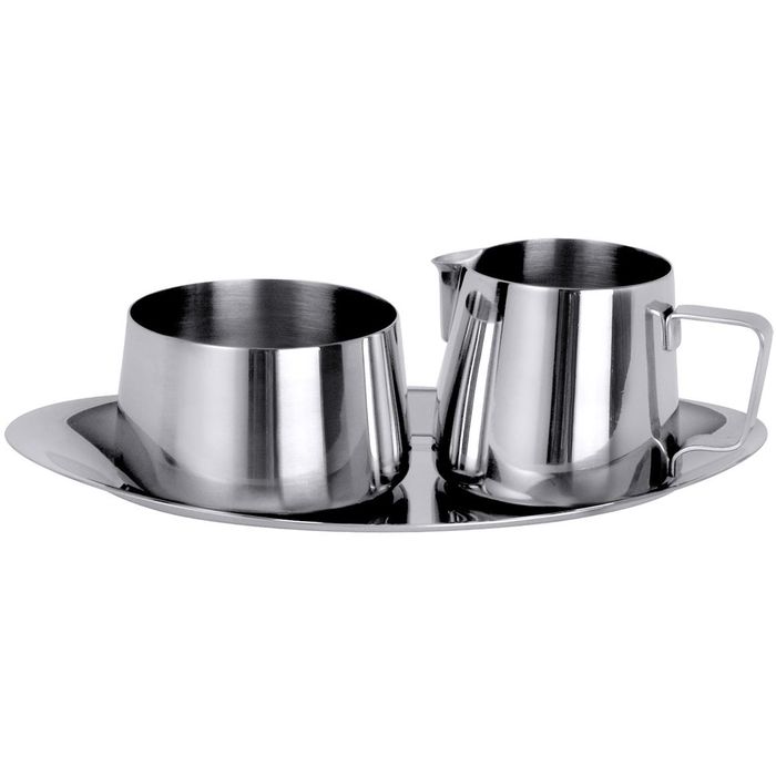 Contacto Milch-Zucker-Set 114015, Edelstahl, silber, inkl. Tablett – Böttcher AG
