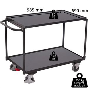 Produktbild für Tischwagen VARIOfit sw-701.501/AG, Metall &amp; Holz