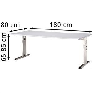 Produktbild für Schreibtisch Hammerbacher O-Serie, lichtgrau / silber