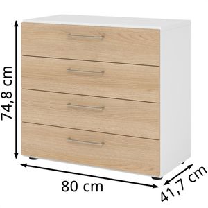 Produktbild für Kommode Hammerbacher 928S4, eiche / weiß