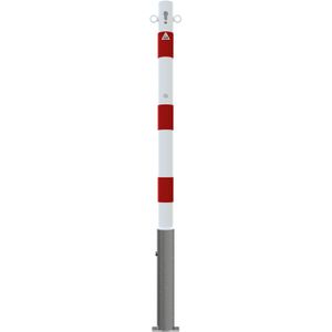 Produktbild für Absperrpfosten Schake 460ZB+2, 2 Ösen, rot/weiß, aus Metall