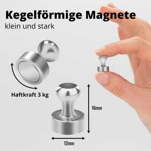 Produktbild für Magnete Poppstar 1010912, silber, Neodym Magnet