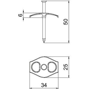 Produktbild für Nagelschellen OBO Nagel-Fix, aus Kunststoff, weiß