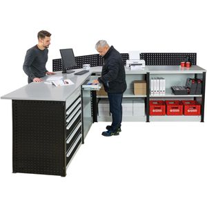 Produktbild für Empfangstheke Schulte Theken-Set 3, 44012, schwarz / grau