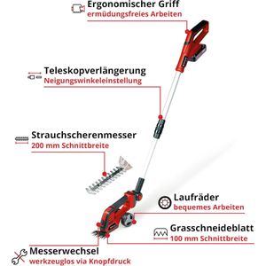 Produktbild für Grasschere Einhell GE-CG 18/100 Li T, Akku