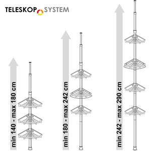 Produktbild für Duschablage Bremermann Teleskop-Eckregal, 91715