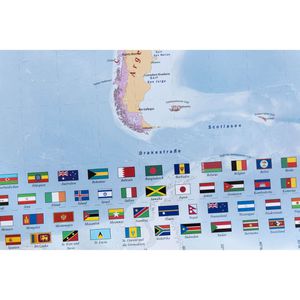Produktbild für Weltkarte GeoMetro Deutsch inkl. Stickerbogen, mit Holzleisten