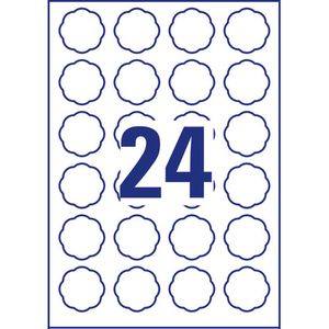 Produktbild für Flaschenetiketten Zweckform 5084, weiß, Blumenform