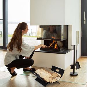 Produktbild für Kaminholzkorb Relaxdays 10034189, schwarz