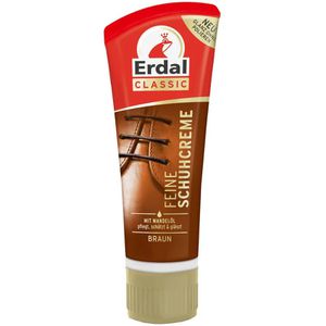 Erdal Schuhcreme Classic Feine Schuhcreme, braun, für Glattleder, mit Mandelöl, Tube, 75ml