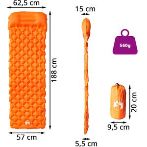 Produktbild für Isomatte vidaXL 4007109, orange, aufblasbar
