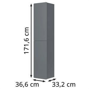 Produktbild für Bad-Hängeschrank Vicco Izan, grau
