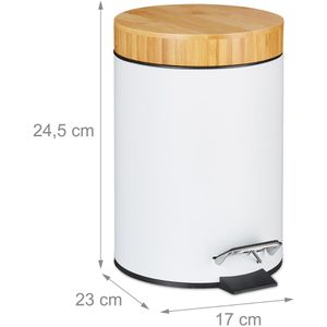 Produktbild für Mülleimer Relaxdays Bambus, weiß