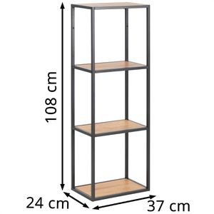 Produktbild für Wandregal AC-Design Seaford, schwarz / wildeiche
