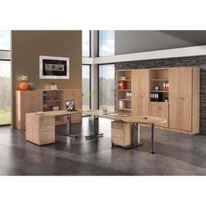 Produktbild für Schreibtisch Hammerbacher O-Serie, nussbaum / graphit