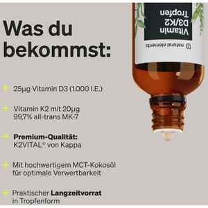 Produktbild für Vitamin-D natural-elements 50 ml, für 1700 Tropfen