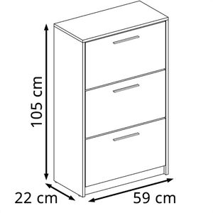 Produktbild für Schuhschrank Vicco Gizmo, weiß / weiß hochglanz