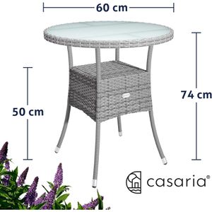 Produktbild für Gartentisch CASARIA 109728, grau, UV-beständig, rund