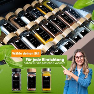 Produktbild für Gewürzgläser Clidor aus Glas, mit Bambusdeckel