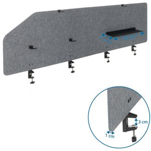 Produktbild für Tischtrennwand hJh-OFFICE 891015, grau