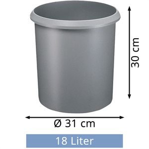 Produktbild für Papierkorb Läufer 26503 Allrounder, grau