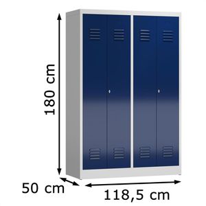 Produktbild für Spind ClassiX X-510441, Doppelspind, blau