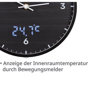 Produktbild für Wanduhr Bresser MyTime LEDsec, Kunststoff, analog, Funkuhr