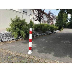 Produktbild für Absperrpfosten Schake 470FUB+1, 1 Öse, rot/weiß, aus Metall