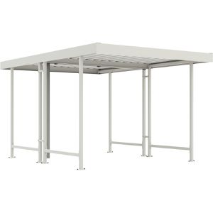Fahrradunterstand WSM Leipzig L42, grauweiß, aus Metall