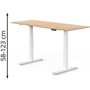 Schreibtisch FlexiSpot E7B 2026, ahorn / weiß