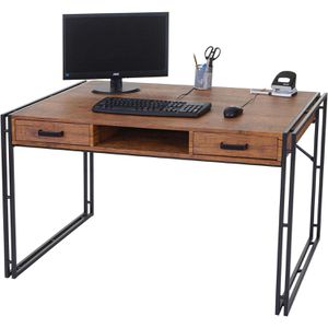 Produktbild für Schreibtisch Mendler HWC-A27, braun / schwarz