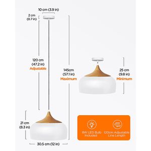 Produktbild für Pendelleuchte Tomons LP02002 Holz, mit LED