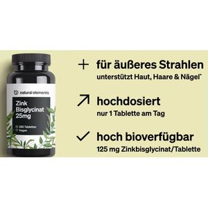 Produktbild für Zink natural-elements 365 Tabletten