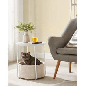 Produktbild für Beistelltisch Vasagle LET223W10, weiß / natur