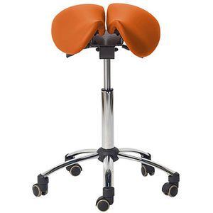 Drehhocker Teqler T135364OR, mit Sattelsitz