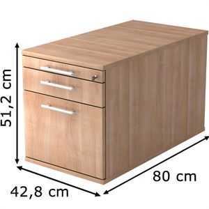 Produktbild für Rollcontainer Hammerbacher Solid, aus Holz, nussbaum