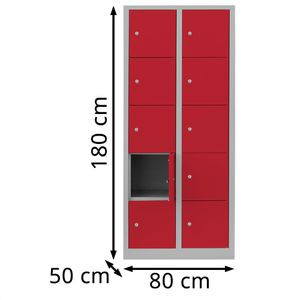 Produktbild für Schließfachschrank Lüllmann 523524, rot