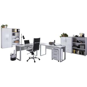 Böttcher Büromöbel-Set Rollcontai... Schreibtisch, 1, – AG Tabor lichtgrau / BMG-Möbel anthrazit, Office 6-teilig,