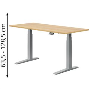 Produktbild für Schreibtisch FlexiSpot E7S-Pro 2026, ahorn / grau