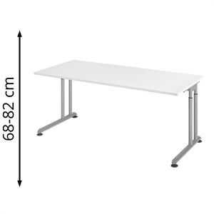 Schreibtisch Hammerbacher Z-Serie, weiß / silber