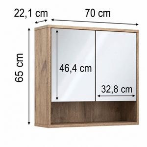 Produktbild für Spiegelschrank Vicco Eliza Viking Oak, eiche