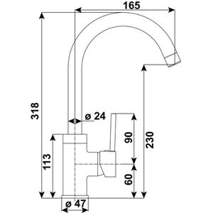 Produktbild für Küchenarmatur Cornat Fuerte 3174, Edelstahl