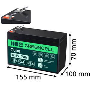 Produktbild für LiFePO4-Akku Green-Cell Cube, 7 Ah