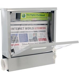 Produktbild für Briefkasten Rottner T06331, Lago Inox, silber, aus Edelstahl