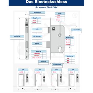 Produktbild für Einsteckschloss BASI 9250-5518, DIN rechts